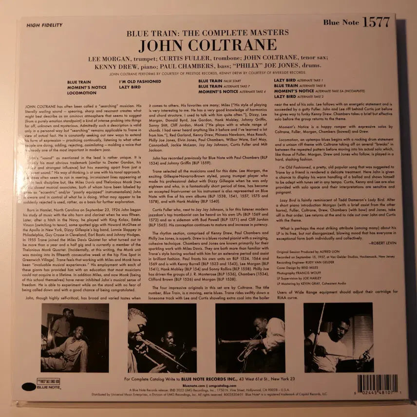 [BUNJANG] John Coltrane Blue Train Complete Masters 180g 2LP Tone Poet Series / [LP] John Coltrane (존콜트레인) - Blue Train Complete Masters (톤포엣 시리즈)