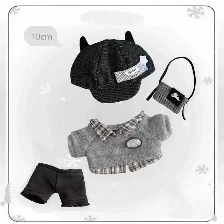 [BUNJANG] 10cm Plush Doll Clothes Set - Devil Casual / 10cm 솜인형옷 세트 악마 캐주얼 떨깅 떨옷