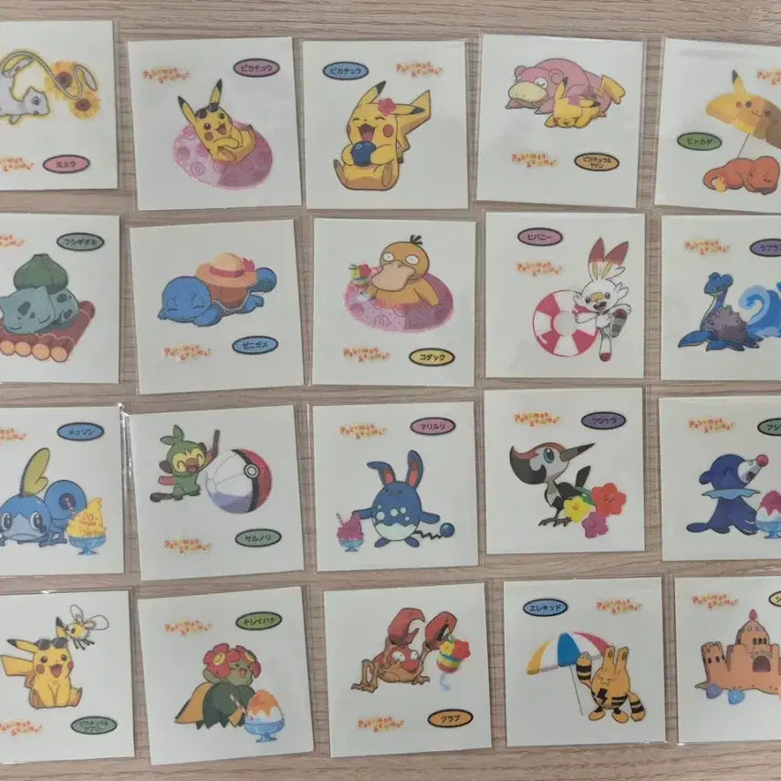 [BUNJANG] Pokemon Bread Stickers Japanese Summer Vacation Full Set Bundle / 포켓몬빵 띠부씰 일본띠부씰 여름바캉스