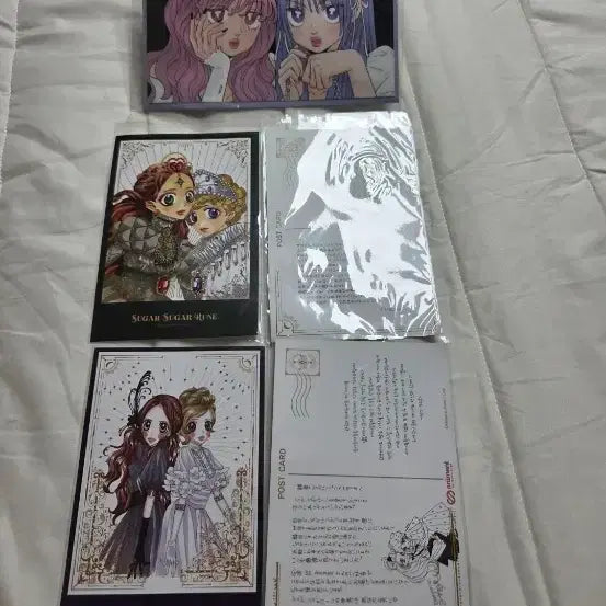[BUNJANG] Sugar Sugar Rune Illustration Postcard Bundle Set / 슈가슈가룬 일러스트 엽서 4장 일괄+도미작가 굿즈