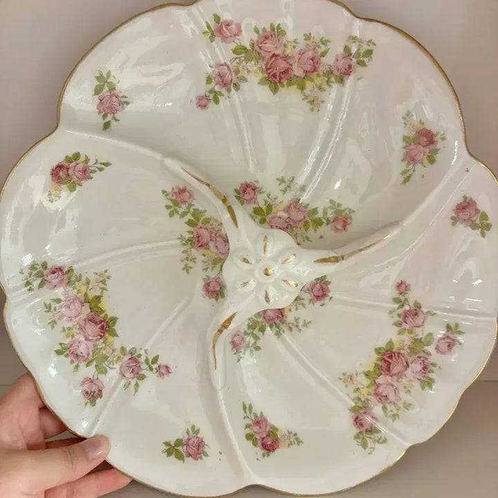 [BUNJANG] Antique Rose 3-Tier Serving Platter / 앤틱 로즈 3절 접시