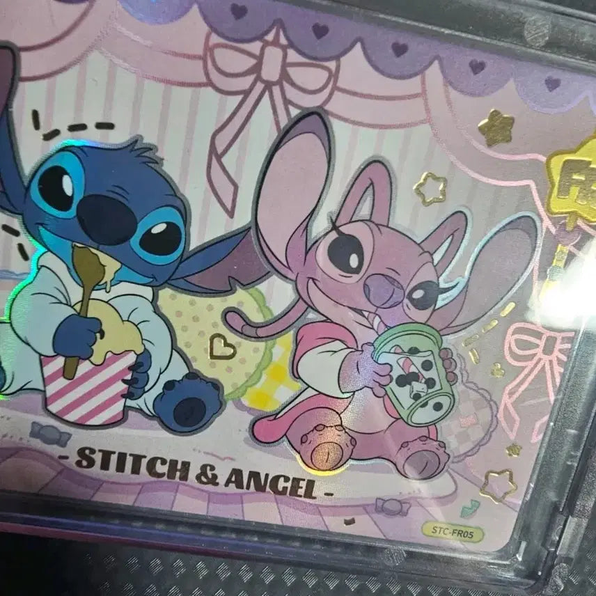 [BUNJANG] Disney Stitch &amp; Angel FR Grade Rare Official Card / 디즈니 스티치 앤젤 카드 FR등급레어 정품