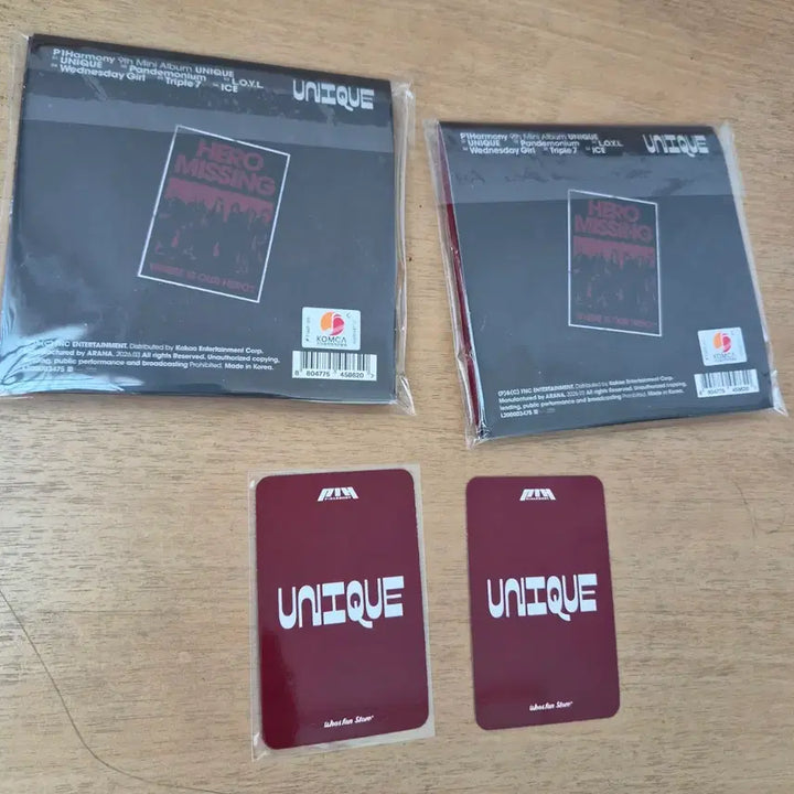 [BUNJANG] P1HARMONY 9th Album UNIQUE Compact Ver. 2-Set + 2 POB Photocards + 2 Album Photocards (Sealed) / 미개봉 P1HARMONY 9집 UNIQUE Compact ver.2종 세트+특전포카 2장+앨범 포카 2장