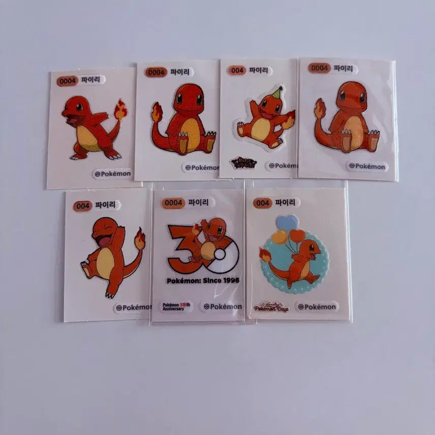 [BUNJANG] Pokemon Charmander Sticker Set / 포켓몬 띠부씰 파이리세트
