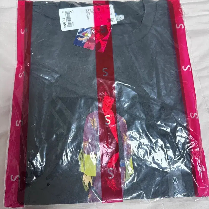 [BUNJANG] SPAO x Gintama Shinsuke Short Sleeve T-Shirt Charcoal S / [새상품] 스파오 x 은혼 숏슬리브 티셔츠 차콜 신스케 S 사이즈