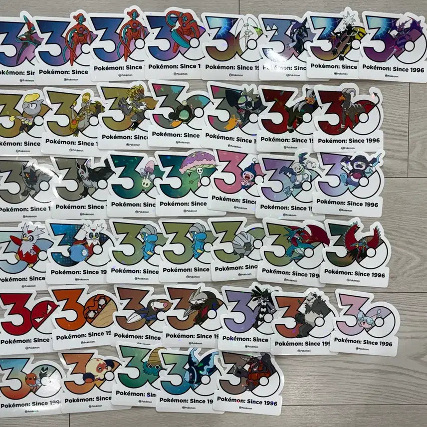 [BUNJANG] Pokemon 30th Anniversary Stickers - Dugtrio, Omanyte, Golett / 포켓몬 포켓몬스터 30주년 스티커 두더류 부란다 암나이트 땃쭈르