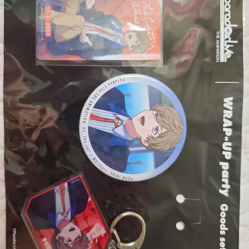 [BUNJANG] Paradox Live THE ANIMATION Ando Shiki Merchandise Set (Can Badge, Acrylic Charm, Photocard) - Sealed / [미개봉]파라라이 안도시키애니굿즈세트(캔뱃지/아크릴/포카)판매
