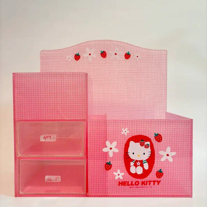 [BUNJANG] Vintage 1998 Sanrio Hello Kitty Strawberry Storage Box / (희귀/레어)고전키티딸기보관함