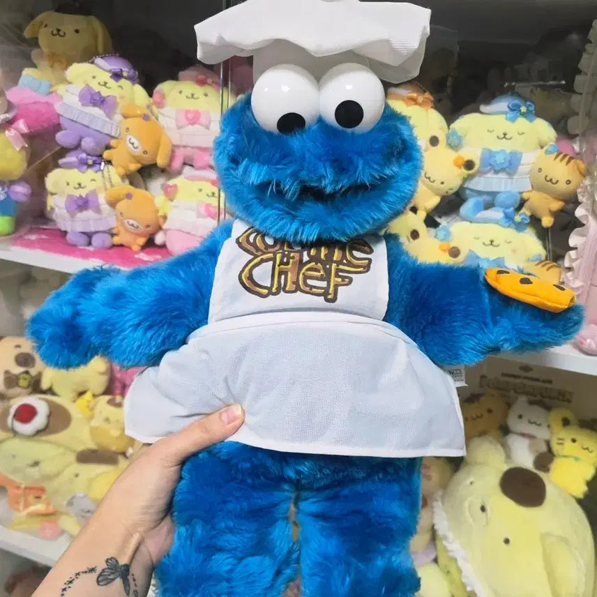 [BUNJANG] Vintage 2004 Sesame Street Cookie Monster Chef Doll / 빈티지 고전 세서미 스트리트 쿠키몬스터 요리사 셰프 인형