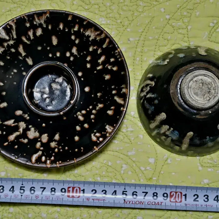 [BUNJANG] Song Dynasty Jian Ware Black Glaze "Mu-mok" Tea Bowl and Tray / 송대 건요흑유천목잔.잔탁 다완