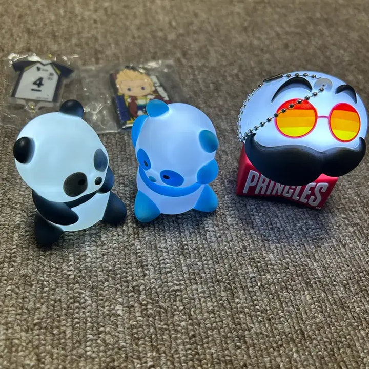 [BUNJANG] Panda &amp; Pringles Character Keychain Set / 캐릭터 키링 2종 세트 (팬더/프링글스)