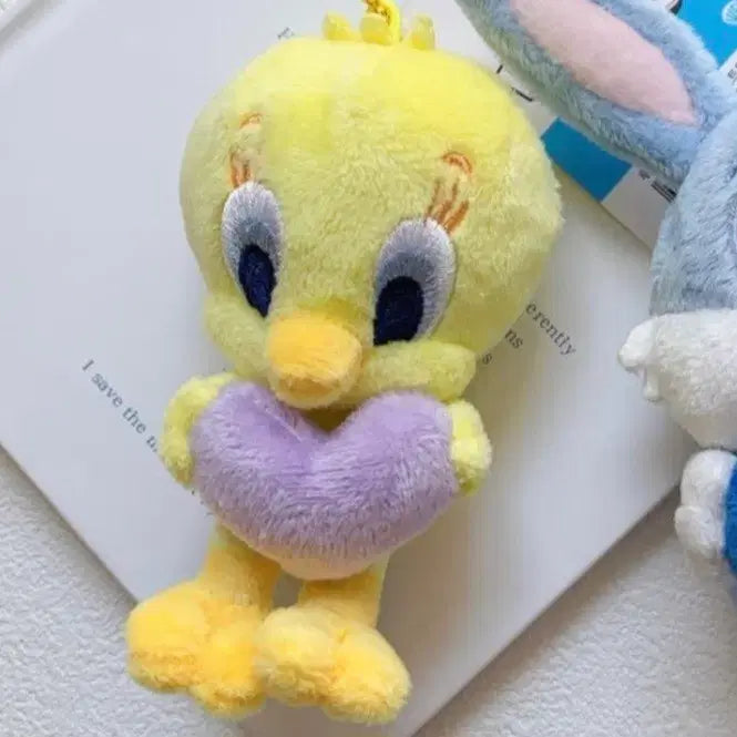 [BUNJANG] Looney Tunes Heart Tweety Plush Keychain / 루니툰즈 하트 트위티 인형키링