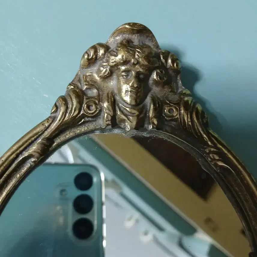[BUNJANG] European Antique Bronze Angel Hand Mirror / 유럽앤틱 천사 브론즈 손거울