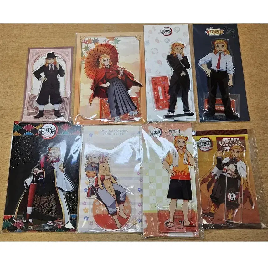 [BUNJANG] Demon Slayer Kyojuro Rengoku Acrylic Stand Bundle Set (Sealed) / (미개봉) 귀멸의 칼날 렌고쿠 아크릴 스탠드 8점 일괄 쿄마후 등