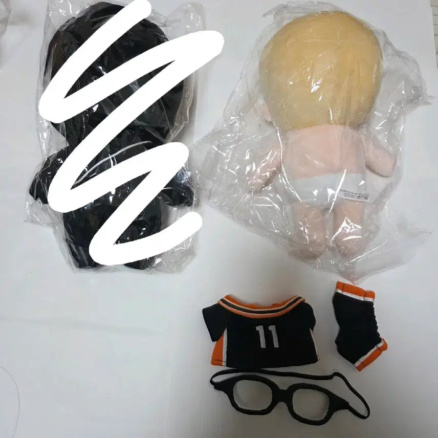[BUNJANG] Haikyuu!! Tsukishima Kei Uniform Outfit Set / 하이큐 속성 솜인형 츳키 츠키시마 경기복 안경 옷