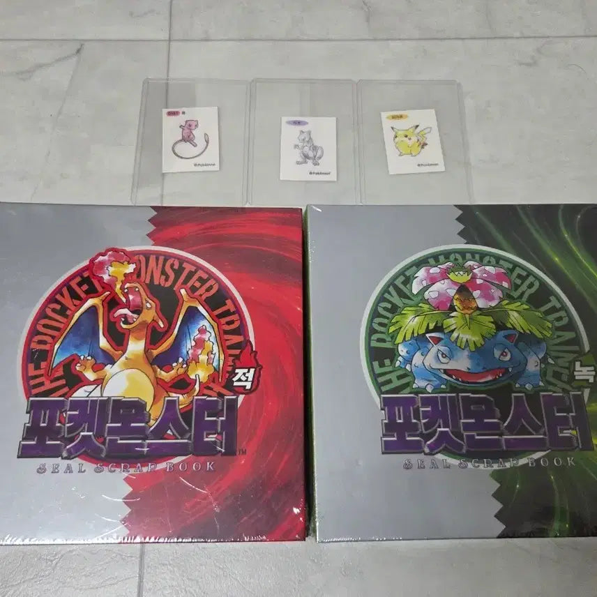 [BUNJANG] Pokemon Artwork Stickers (Mewtwo, Charizard, Bulbasaur) &amp; Sticker Books / 포켓몬 아트워크 뮤츠 띠부씰, 리자몽 씰북, 이상해꽃 씰북