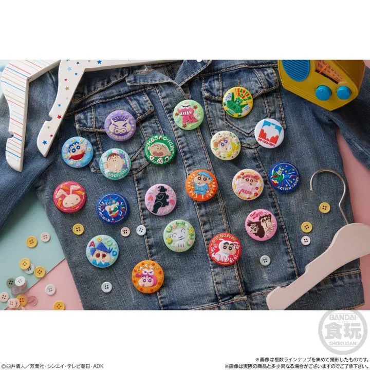 [BUNJANG] Bandai Crayon Shin-chan Embroidered Can Badge - Gundam Robot / 반다이 BANDAI 짱구는 못말려 자수 캔 뱃지_건담로봇