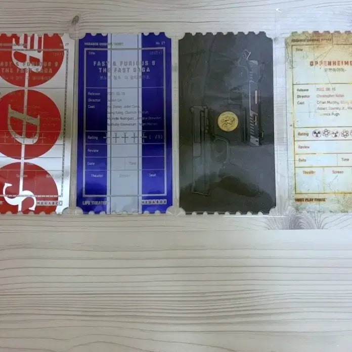 [BUNJANG] Fast &amp; Furious, John Wick, Oppenheimer Original Ticket Bundle Set / 4개 일괄) 분노의 질주 존윅 코인 오펜하이머 오리지널티켓 오티 메가박스 메박 특전