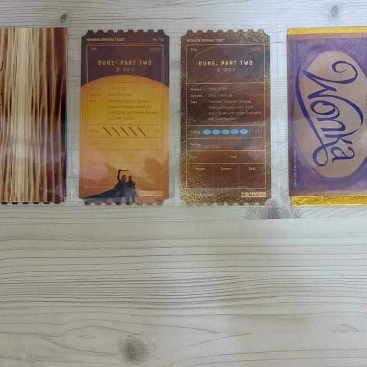 [BUNJANG] Dune Wonka Dune 1 Dune 2 Original Ticket Bundle Set / 4개 일괄) 듄 웡카 듄1 듄2 오리지널티켓 오티 메가박스 메박 티모시 샬라메