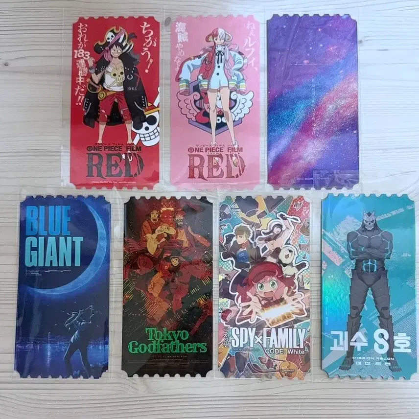 [BUNJANG] Bundle Set: One Piece, Suzume, Blue Giant, Spy x Family, Kaiju No. 8, and The First Slam Dunk Original Tickets / 7개 일괄) 원피스 스즈메의 문단속 블루 자이언트 스파이패밀리 괴수8호 크리스마스에 기적을 만날 확률 오리지널티켓 오티