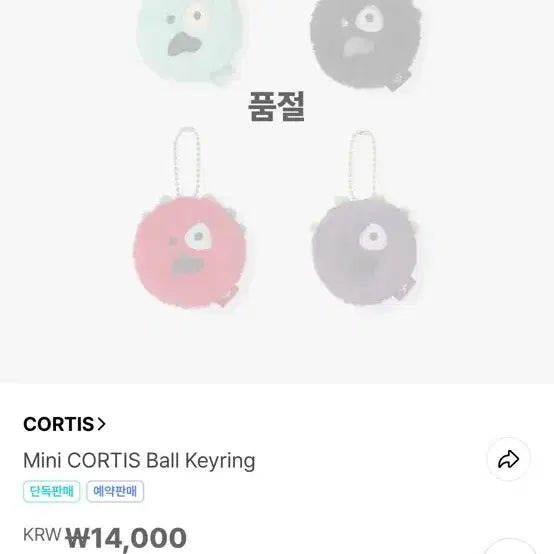 [BUNJANG] Cortisbol Keyring Original Mint / 코르티스볼 키링 양도해요 민트 오리지널