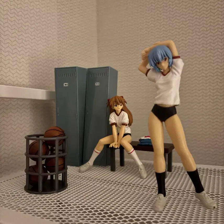 [BUNJANG] Evangelion Asuka &amp; Rei Figure Bundle Set / 최저가 에반게리온 체육시간아스카  레이 피규어 일괄