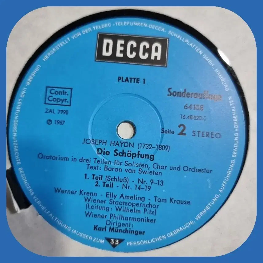 [BUNJANG] Haydn The Creation LP (DECCA, Edison Award Winner, 1969) / 하이든 천지창조 LP (DECCA, 에디슨상 수상) 69년데카 NM/M