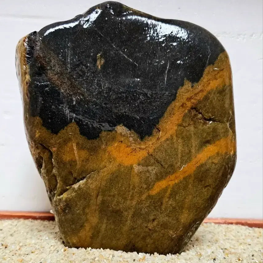 [BUNJANG] Pyeongchanggang Natural Black Agate Stone / 평창강 먹차돌 자연석