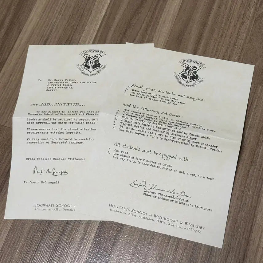 [BUNJANG] Hogwarts Acceptance Letter Set / 호그와트 초대장