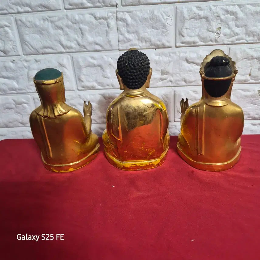 [BUNJANG] Golden Buddha Statue Set (3 Pieces) / 황금 불상 3개 세트