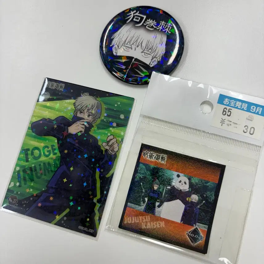 [BUNJANG] Jujutsu Kaisen Toge Inumaki Goods Bundle (Can Badges, Photocard, Stickers) / 주술회전 이누마키 토게 굿즈 일괄 (캔뱃지, 포토카드, 스티커)