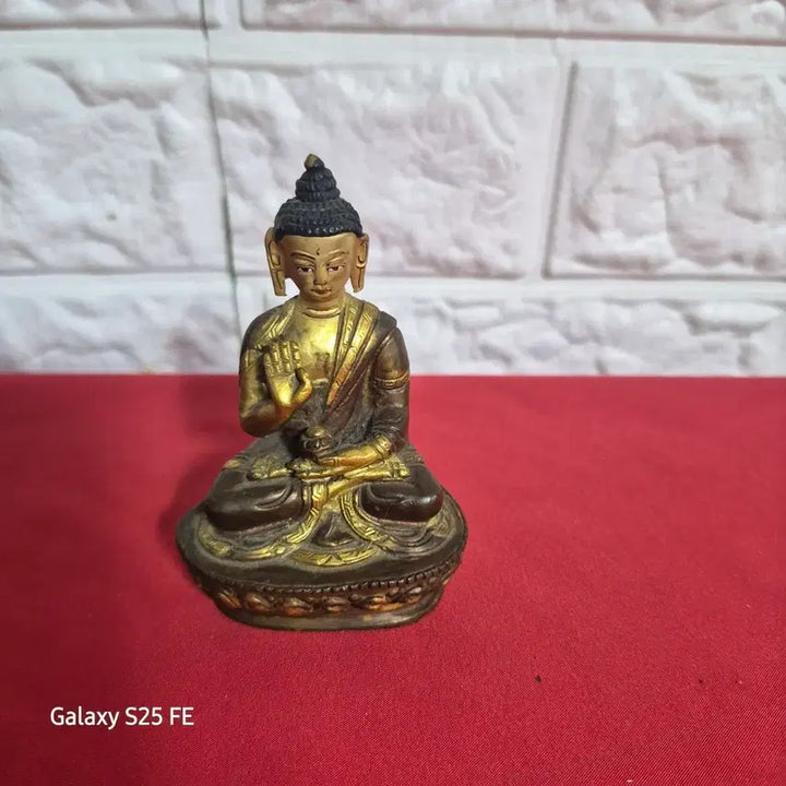 [BUNJANG] Seated Buddha Statue Gold Bronze / 불상 좌상 골드 브론즈
