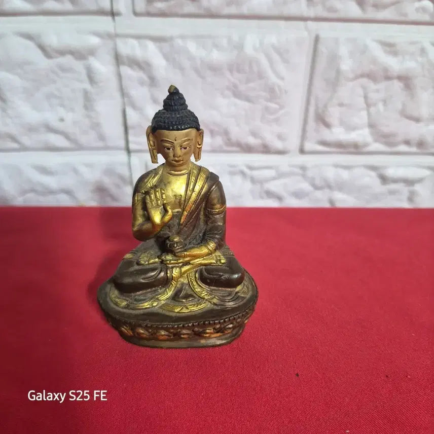 [BUNJANG] Seated Buddha Statue Gold Bronze / 불상 좌상 골드 브론즈