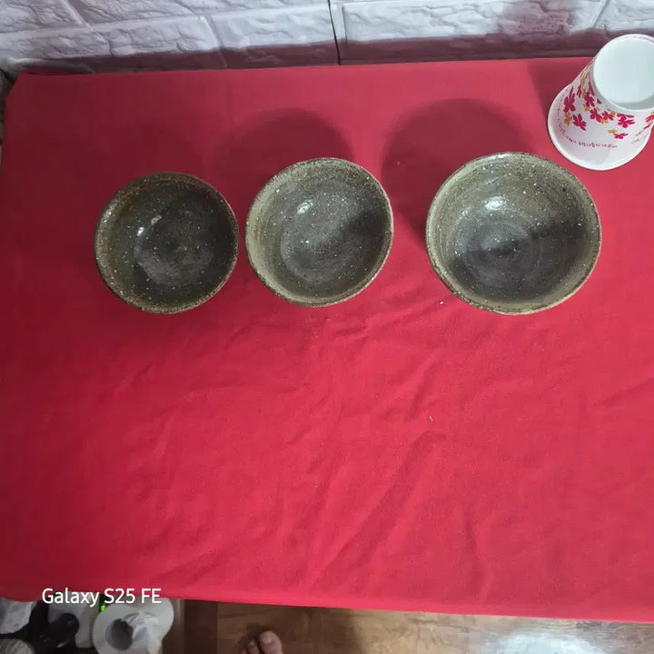 [BUNJANG] Buncheong Ware Tea Bowl Set (3 pieces) / 분청자 찻종 3개