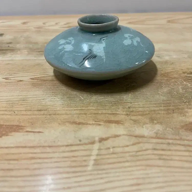 [BUNJANG] Celadon Porcelain Round Vase / 은근빛깔의 둥근 청자도자기/  요316