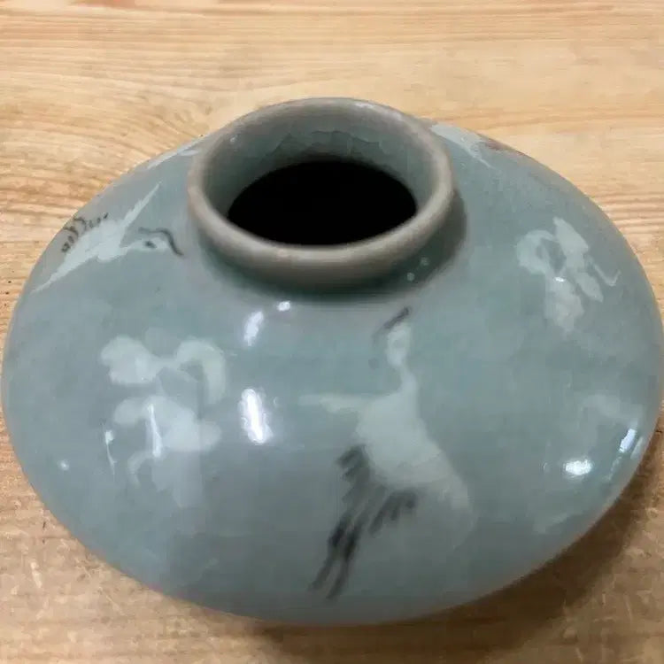 [BUNJANG] Celadon Porcelain Round Vase / 은근빛깔의 둥근 청자도자기/  요316