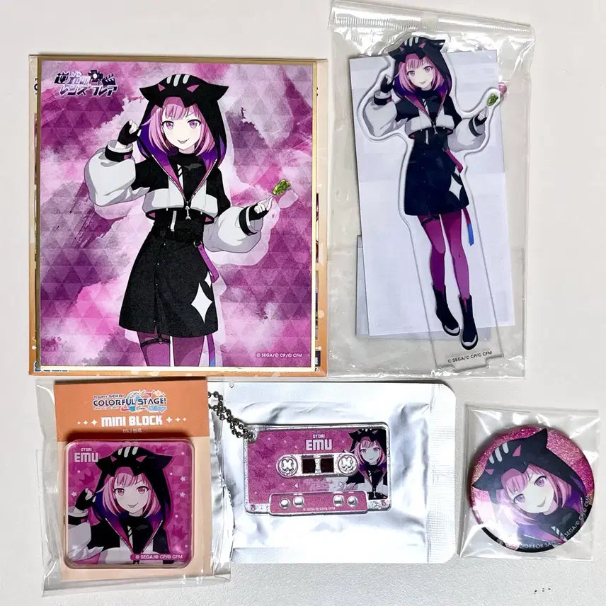 [BUNJANG] Project Sekai Otoori Emu Goods Bundle Set (Color Paper, Acrylic Stand, Keyring, Can Badge, Block) / (일괄)프세카 프로세카 오오토리 에무 색지 아크릴스탠드 키링 캔뱃지 블록