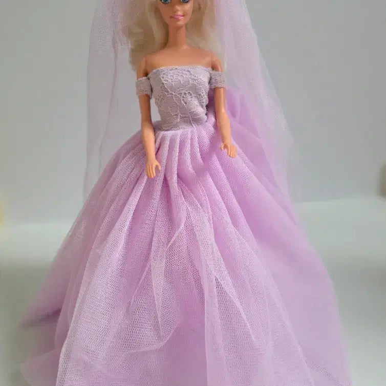 [BUNJANG] Vintage Barbie Doll Lavender Dress / 빈티지 바비인형 라벤더 드레스