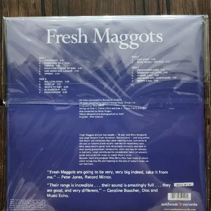 [BUNJANG] Fresh Maggots 2LP 180g Vinyl (Sealed, 2007) / Fresh maggots 미개봉 2lps 2007년 Sunbeam