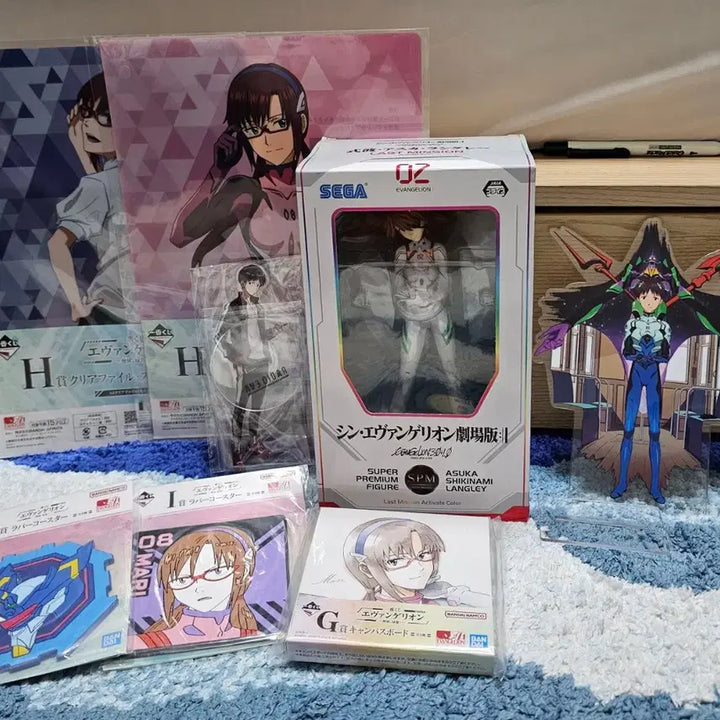 [BUNJANG] Evangelion Asuka Shinji Mari Acrylic Figure Bundle Set / 에반게리온 아스카 신지 마리 아크릴 피규어 일괄