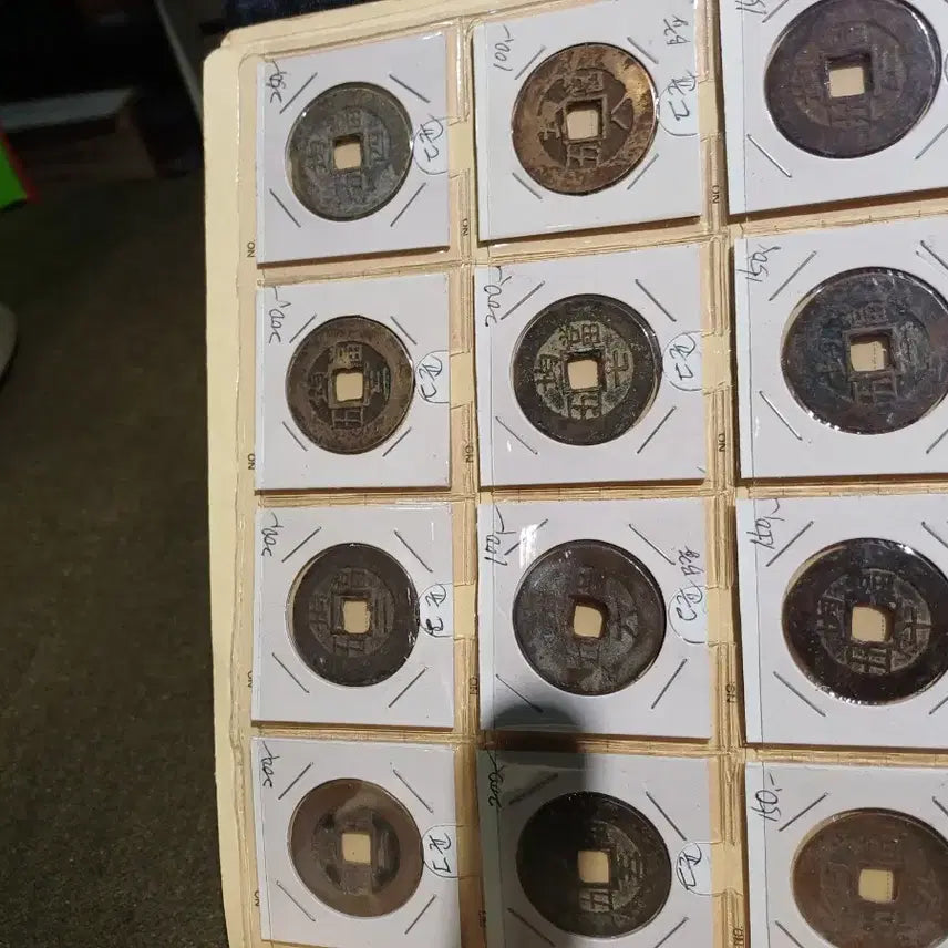 [BUNJANG] Sangpyeong Tongbo Dang-o-jeon BAEGYUN Combination Coin Set (20 Types) / 상평통보 당오전 배균자전 중자/소자 각1~10 까지 분류된 20종세트