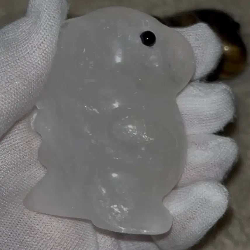 [BUNJANG] Natural Clear Quartz Dinosaur Carving / (할인) 천연 원석 클리어 쿼츠 백수정 공룡 카빙 돌 천연석 크리스탈