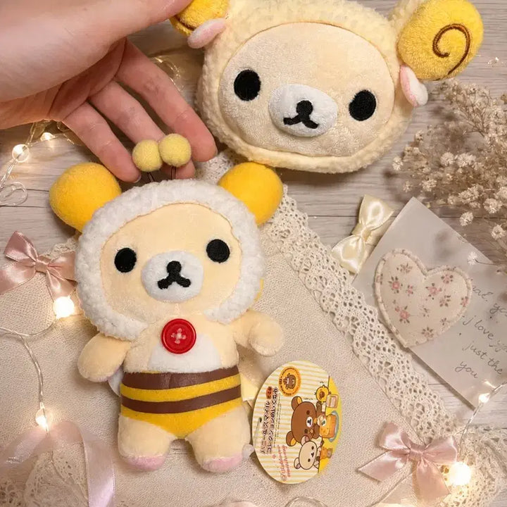 [BUNJANG] Rilakkuma Honeybee &amp; Sheep Rilakkuma Pencil Holder Bundle Set / (일괄) 꿀벌 리락쿠마 인형 고전+양 리락쿠마 연필꽂이