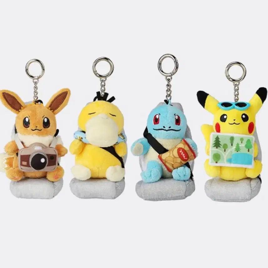 [BUNJANG] Pokemon Pikachu, Eevee, Psyduck, Squirtle Keychain Set / 현대 포켓몬스터 키링 /피카츄 4개 세트