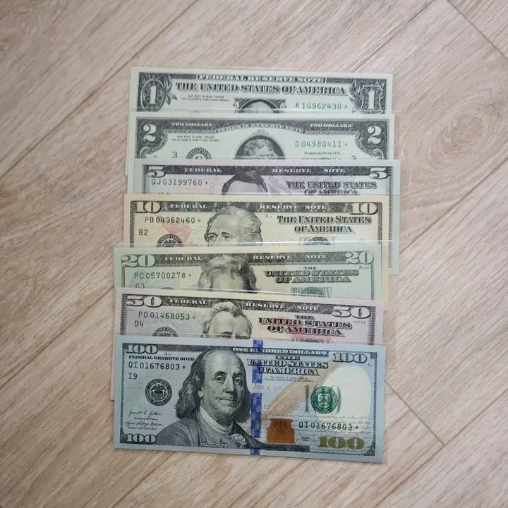 [BUNJANG] United States Dollar Bill Set (1, 2, 5, 10, 20, 50, 100) / 미국 지폐 세트 1달러 2달러 5달러 10달러 20달러 50달러 1