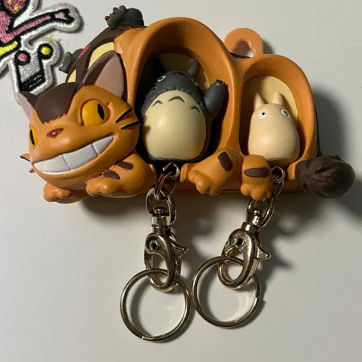 [BUNJANG] Ghibli Classic Nekobus Magnet Keyring Figure / (초레어/마지막가격) 지브리 고전 네코버스 키하우스 마그넷 키링 피규어 고양이 버스 열쇠고리 토토로 인형
