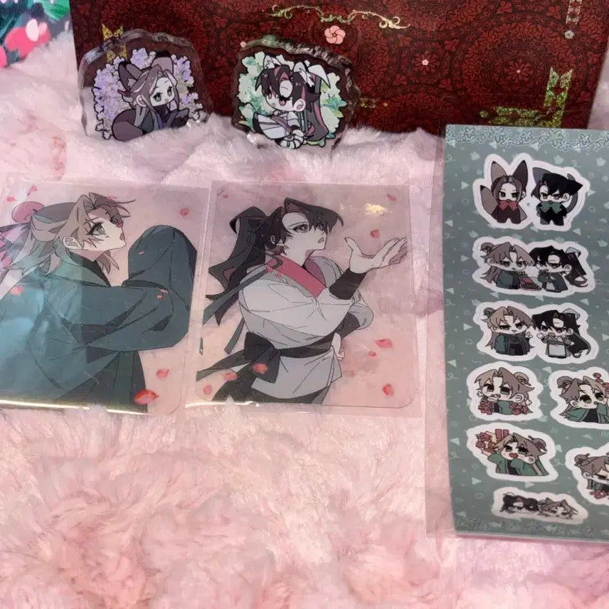 [BUNJANG] Hwasan Gwihan Dangcheong Dangbocheongmyeong Acrylic Block + Transparent Photocard + Sticker Set / 화산귀환 당청 당보청명 비공식 아크릴블록 투명포카 스티커