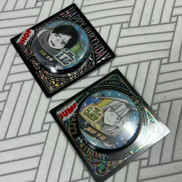 [BUNJANG] Jump Shop Birthday Can Badge Set - Chinatsu &amp; Taiki / 푸른상자 점프샵 생일 캔뱃지 치나츠+타이키 세트로 팝니다