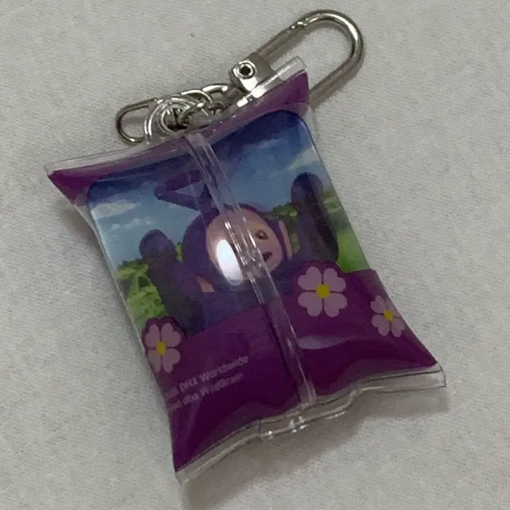 [BUNJANG] Teletubbies Tinky Winky Hologram Keyring / 텔레토비 보라돌이 홀로그램 키링