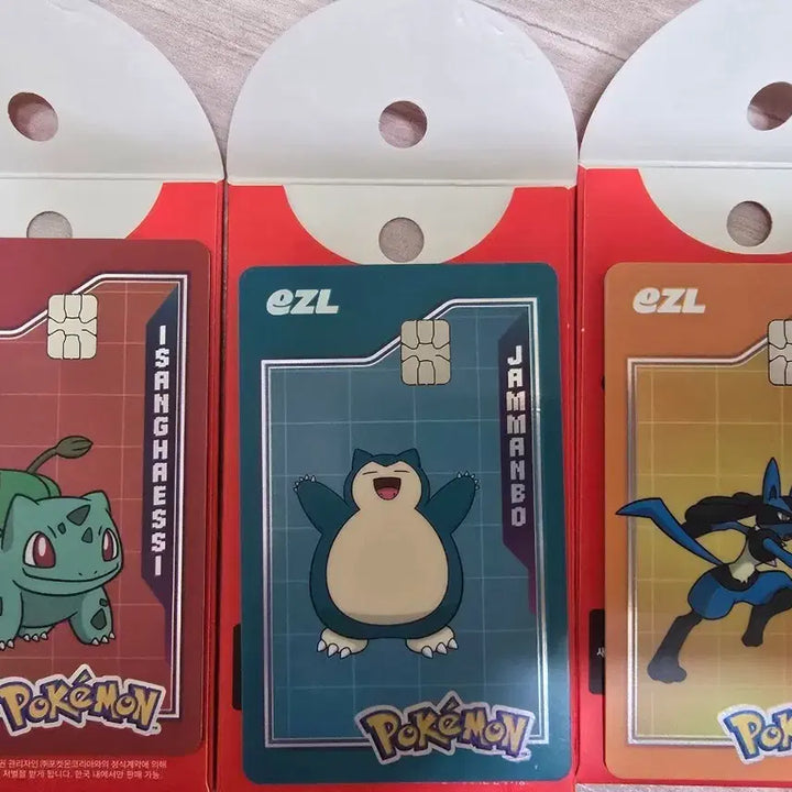 [BUNJANG] Pokemon IZE Card Bundle Set (Bulbasaur, Snorlax, Lucario) / 포켓몬카드 이상해씨 잠만보 루카리오 일괄3장   (포켓몬 이즐 교통카드)